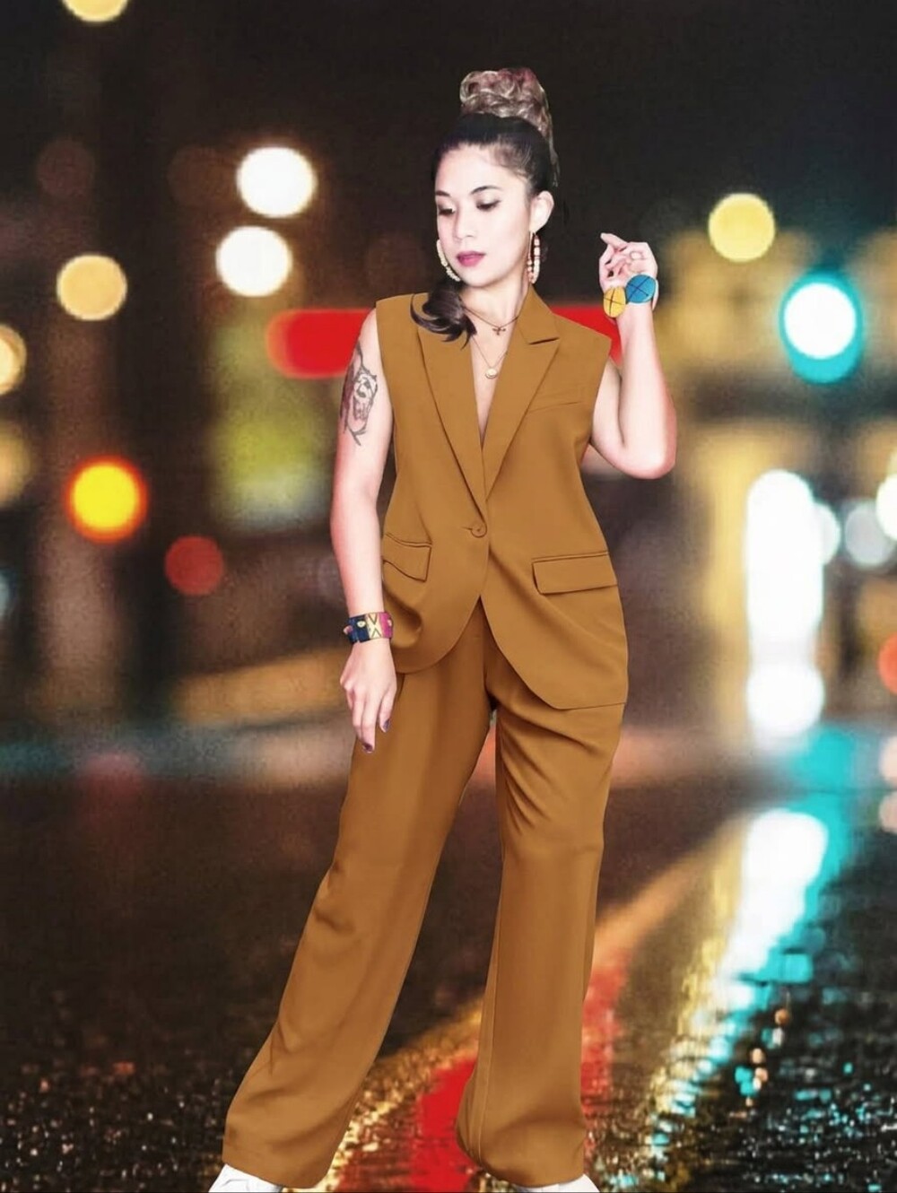 2pcs Stylish Casual Or Formal Sleeveless Vest With Matching Pants Set